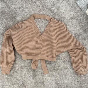 HYFVE V-Neck Ribbed Sweater - Brown